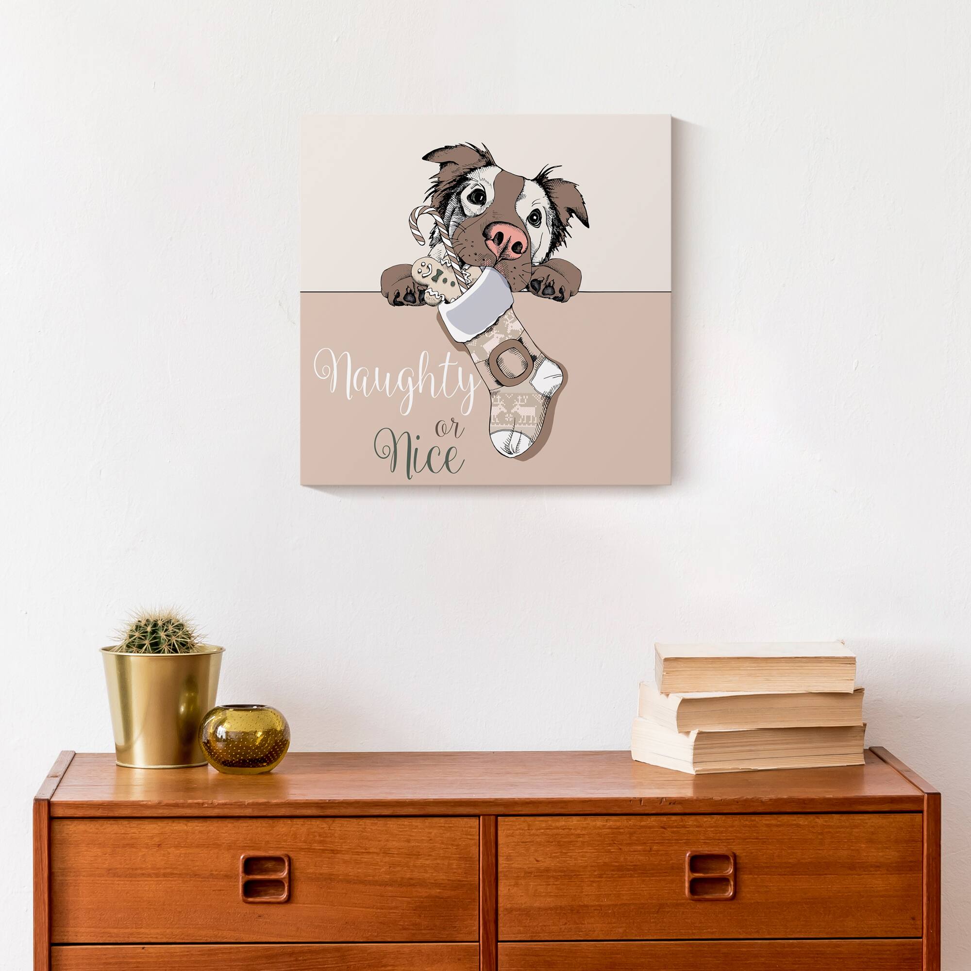 Christmas Dog Canvas Wall Art